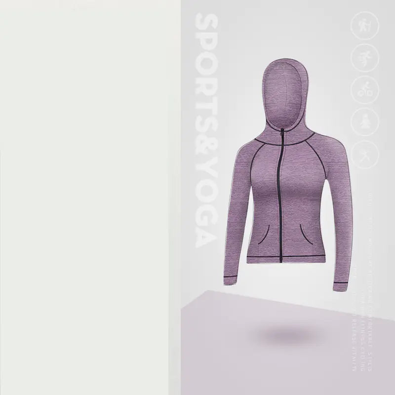 Women's Hooded Zipper Cardigan for Gym and Running