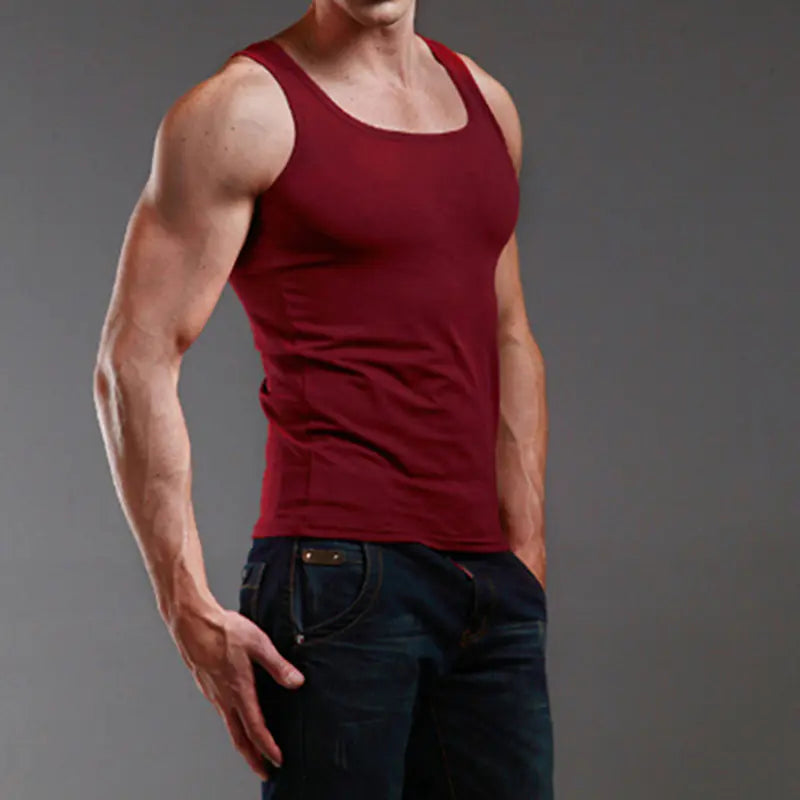 Men's Casual Cotton Vest for Gym Exercise and Comfort