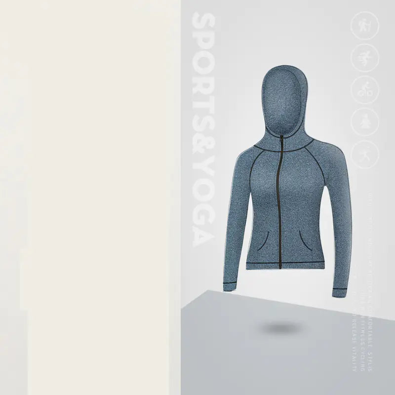 Women's Hooded Zipper Cardigan for Gym and Running