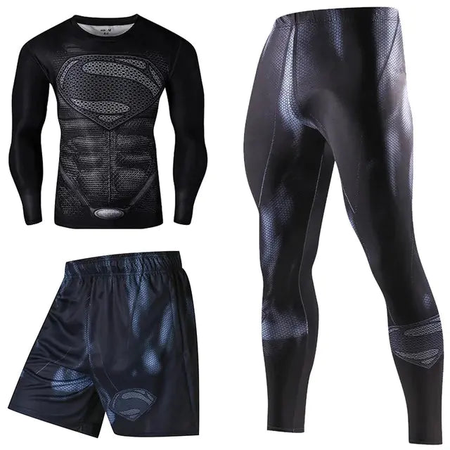 Avengers Compression Shirt - Superman Spider-Man Gym Wear