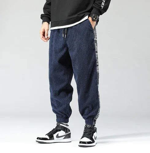 Patterned Stripe Joggers with Casual Design for Men