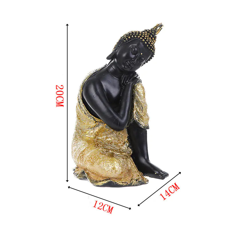 Thai Buddha Resin Sculpture with Mandala Design