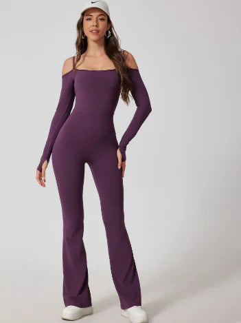 Women's Yoga Jumpsuit with Flared Pants (One Piece)
