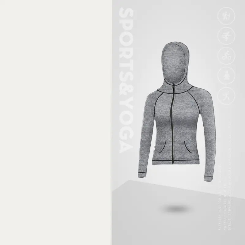 Women's Hooded Zipper Cardigan for Gym and Running