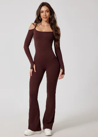 Women's Yoga Jumpsuit with Flared Pants (One Piece)