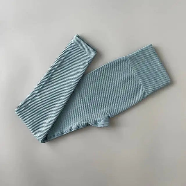 High Waist Ribbed Yoga Pants for Women