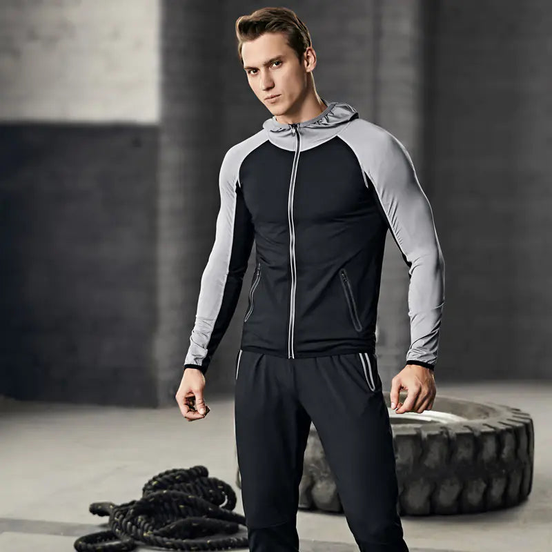 Men's Sports Fitness Two-Piece Set for Running