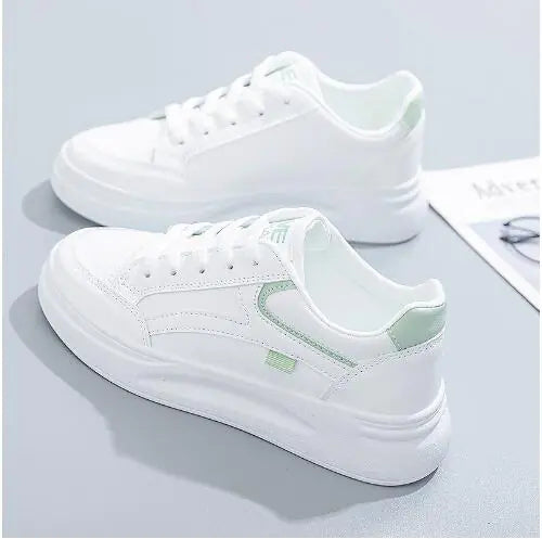 Women’s White Thick Sole Sneakers - 2024 Spring Edition