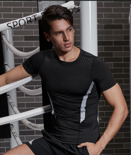 Men's Short Sleeve Fitness Shirt for Gym and Running