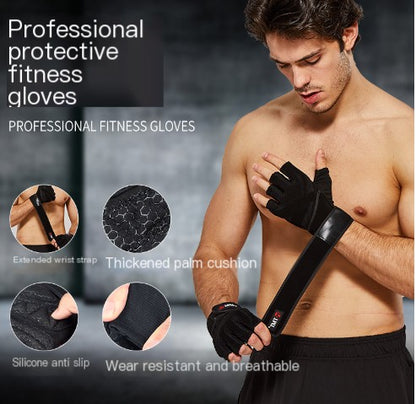 Men's Half-Finger Workout Gloves for Pull-Up Training