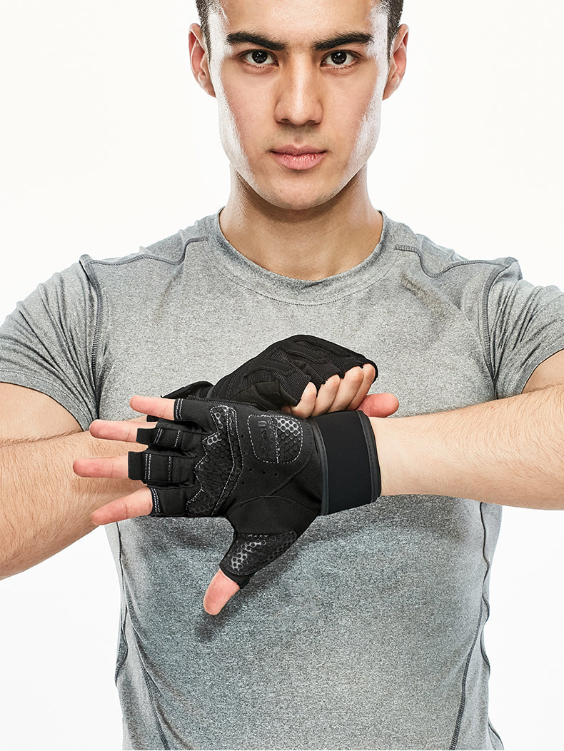 Men's Half-Finger Workout Gloves for Pull-Up Training