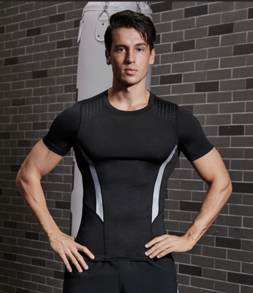 Men's Short Sleeve Fitness Shirt for Gym and Running
