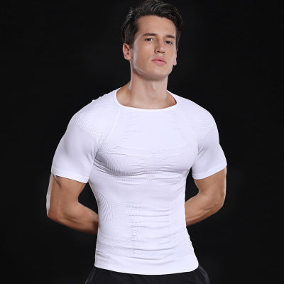Men's Seamless Honeycomb Fitted Sports T-Shirt