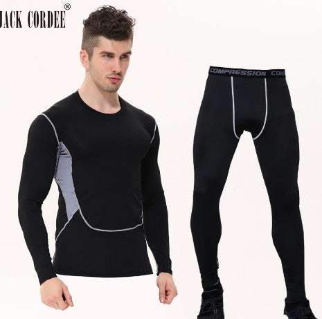 Men's Long Sleeve T-Shirt & Camouflage Fitness Set