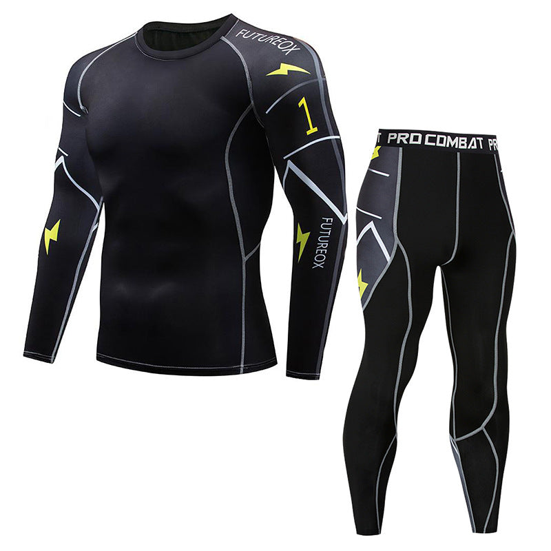 Men's Athletic Compression Long Sleeve T-Shirt Set