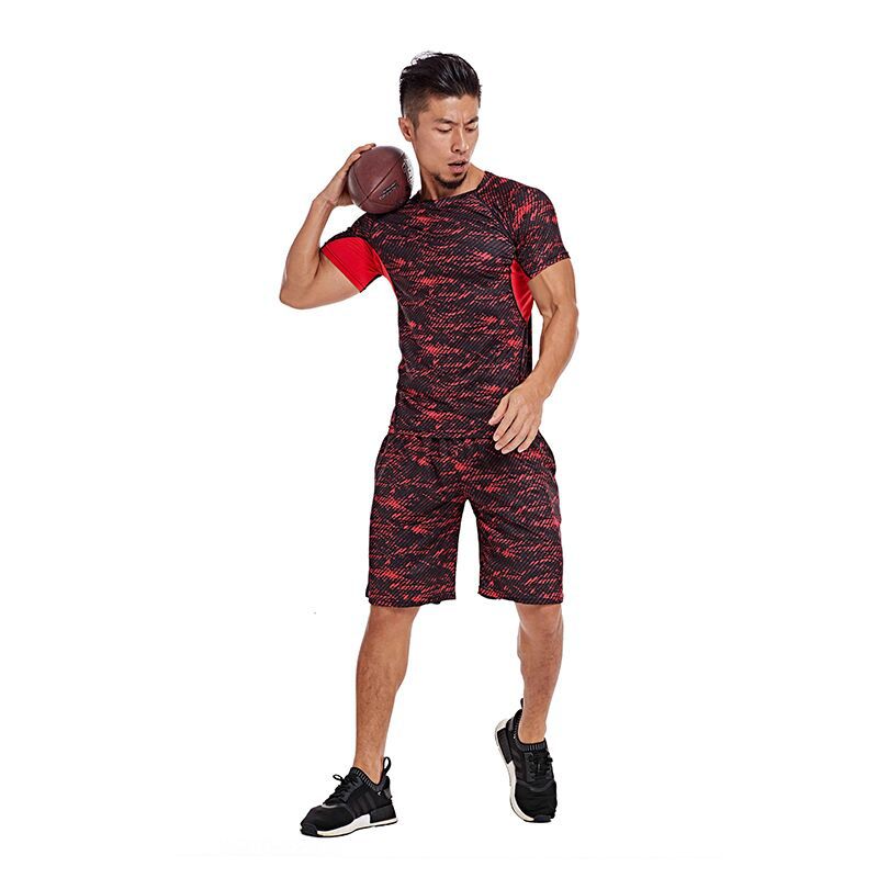 Men's Summer Printed Sports Set - Quick-Dry Fitness Wear