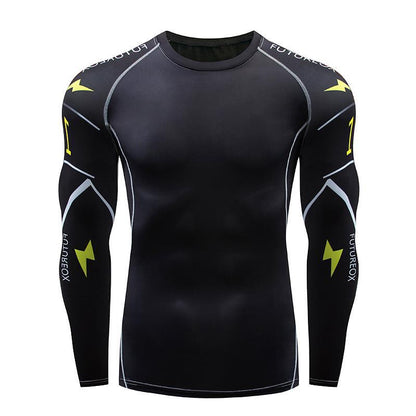 Men's Athletic Compression Long Sleeve T-Shirt Set