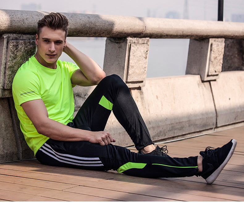 Men's Short Sleeve and Pants Sports Set for Gym
