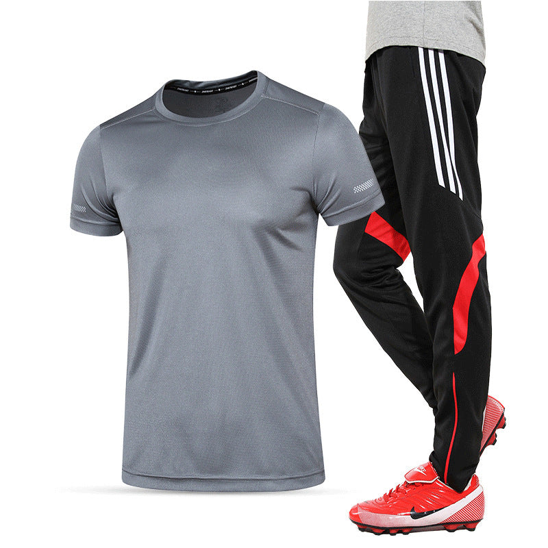 Men's Short Sleeve and Pants Sports Set for Gym