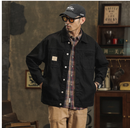 Men's Cotton Lapel Vintage Cargo Jacket Spring 2026