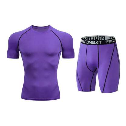 Men's Summer Quick-Dry Workout Set with Shorts and T-Shirt