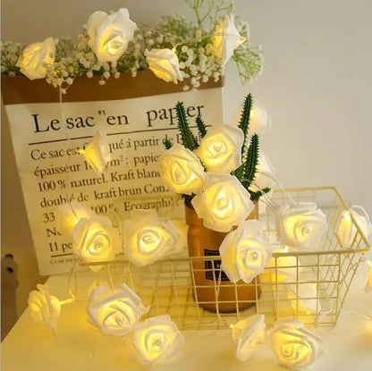 LED Rose Flower String Lights Décor