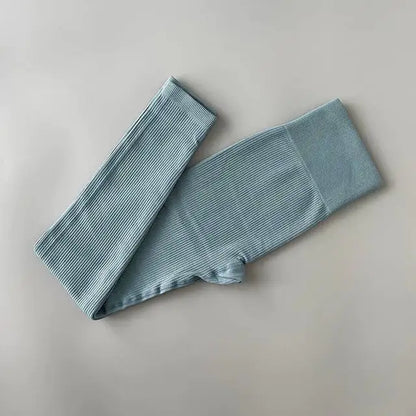 High Waist Ribbed Yoga Pants for Women