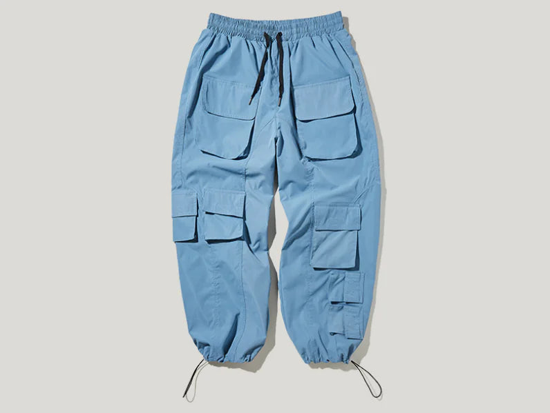 Men's Drawstring Cargo Pants with Multiple Pockets