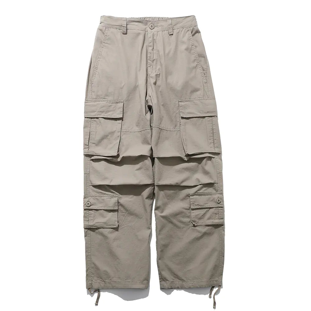 Men's Drawstring Cargo Pants with Multiple Pockets