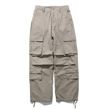 Men's Drawstring Cargo Pants with Multiple Pockets