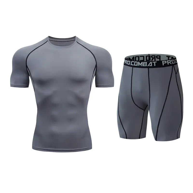 Men's Summer Quick-Dry Workout Set with Shorts and T-Shirt