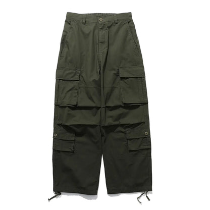 Men's Drawstring Cargo Pants with Multiple Pockets