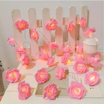 LED Rose Flower String Lights Décor