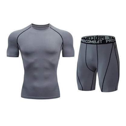 Men's Summer Quick-Dry Workout Set with Shorts and T-Shirt