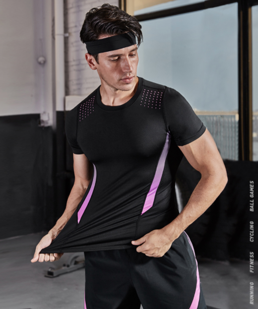 Men's Short Sleeve Fitness Shirt for Gym and Running