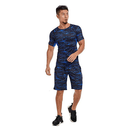 Men's Summer Printed Sports Set - Quick-Dry Fitness Wear