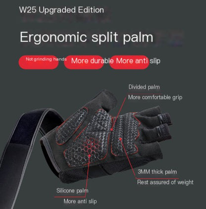 Men's Half-Finger Workout Gloves for Pull-Up Training