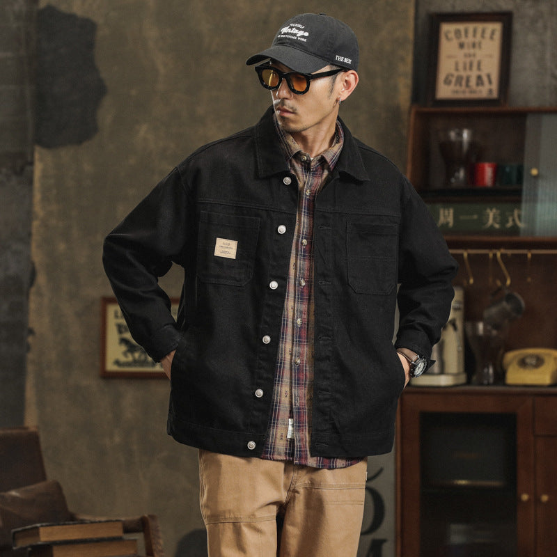 Men's Cotton Lapel Vintage Cargo Jacket Spring 2026