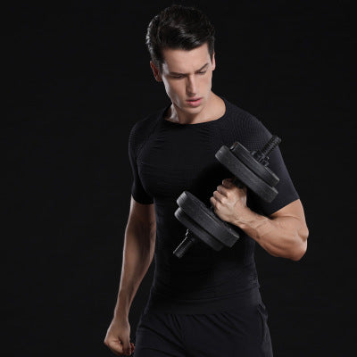 Men's Seamless Honeycomb Fitted Sports T-Shirt