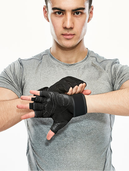 Men's Half-Finger Workout Gloves for Pull-Up Training