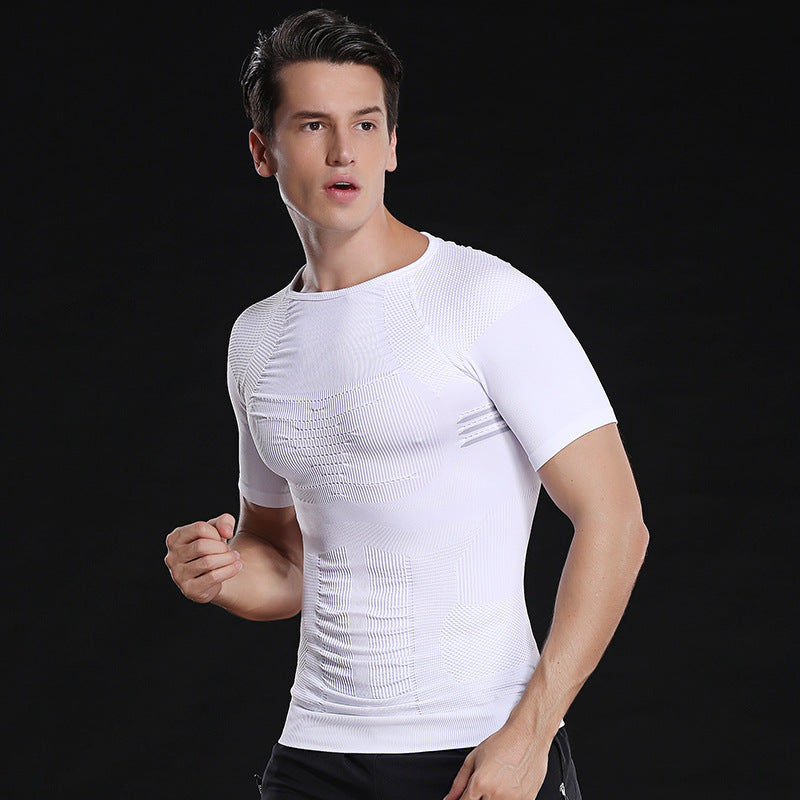 Men's Seamless Honeycomb Fitted Sports T-Shirt