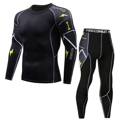 Men's Athletic Compression Long Sleeve T-Shirt Set
