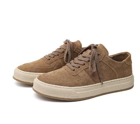 Men's Casual Suede Leather Sneakers - Vintage Style (One Pair)