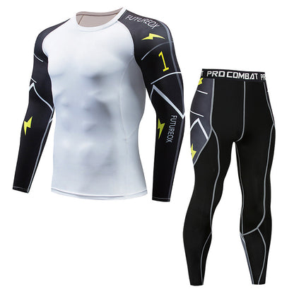 Men's Athletic Compression Long Sleeve T-Shirt Set