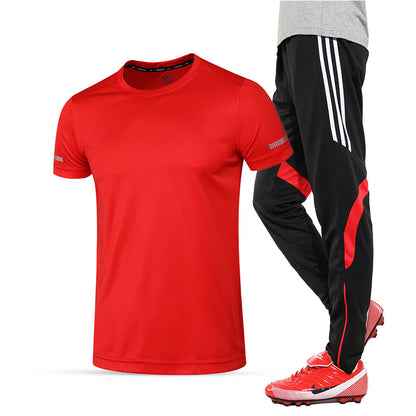 Men's Short Sleeve and Pants Sports Set for Gym