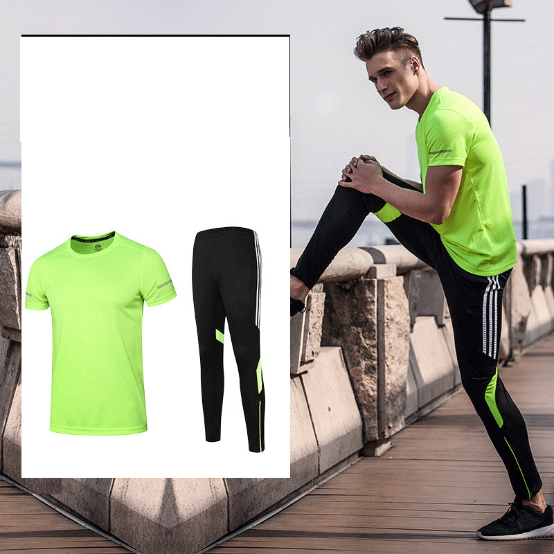 Men's Short Sleeve and Pants Sports Set for Gym
