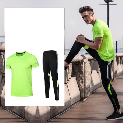 Men's Short Sleeve and Pants Sports Set for Gym