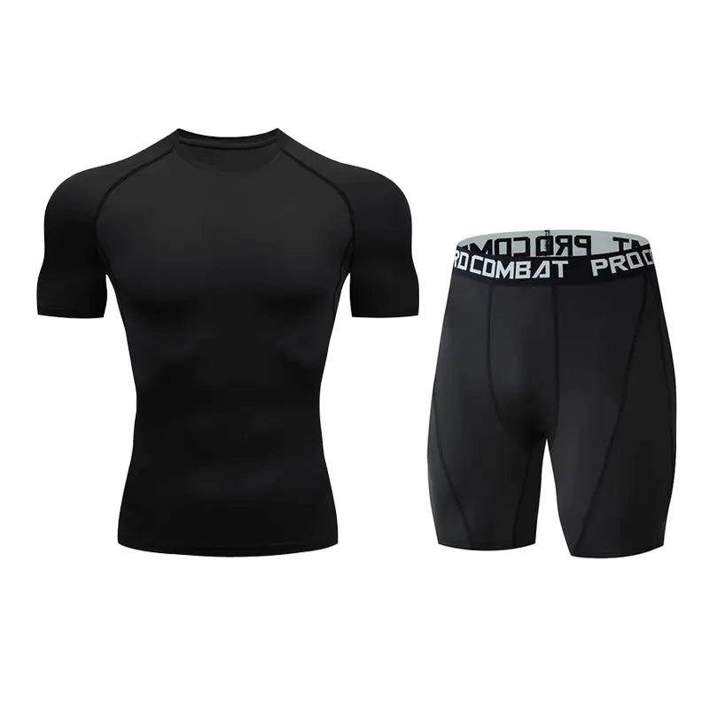 Men's Summer Quick-Dry Workout Set with Shorts and T-Shirt