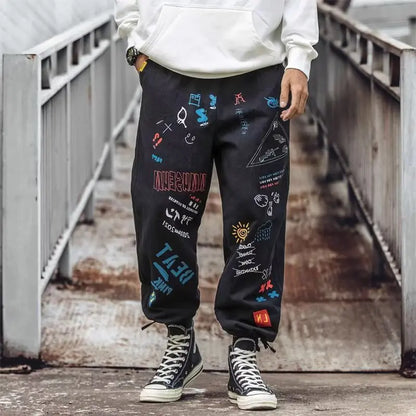Printed Joggers with Cuff Design