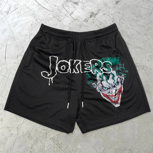 Chic Stylish Y2K Graphic Letter Print Gym Shorts for Men Quick Dry Breathable Shorts with Pockets Casual Workout Fitness Running